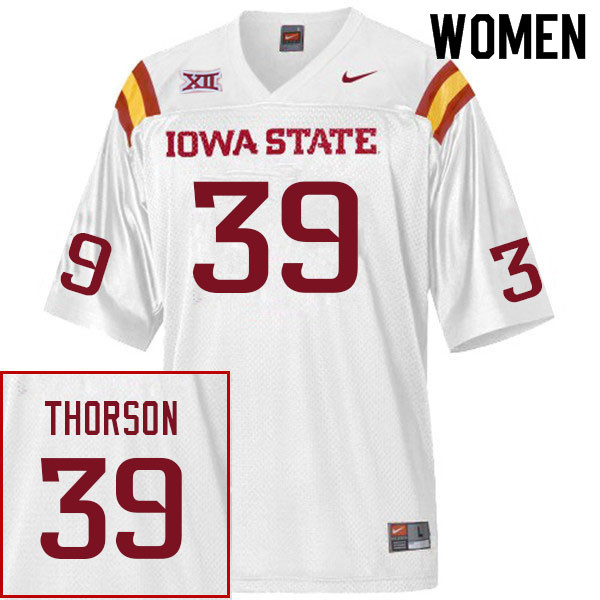 Iowa State Cyclones Women's #39 Asle Thorson Nike NCAA Authentic White College Stitched Football Jersey GQ42G38XJ